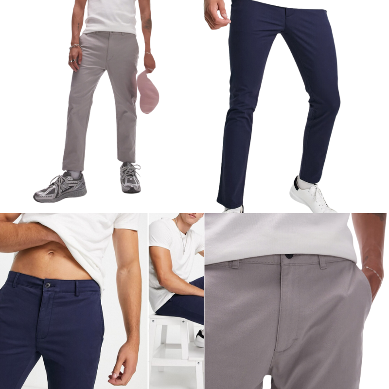 TM04 MENS BRAND SLIM CHINOS NAVY & STONE