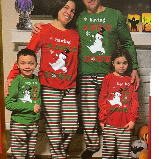 2613 LADIES MELT DOWN SNOWMAN FESTIVE PJS (POLAR FLEECE BOTTOMS)