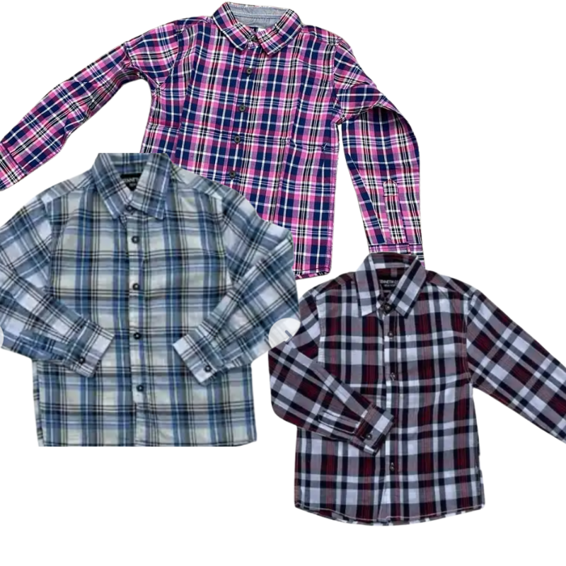 KI10 BOYS EX STORE CHECKED SHIRTS ASSORTED COLOURS