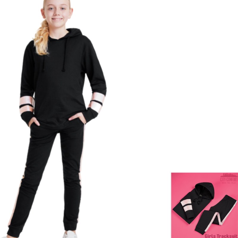 9380 GIRLS 2 PIECE HOODIE & JOGGING BOTTOMS - HOLOGRAPHIC