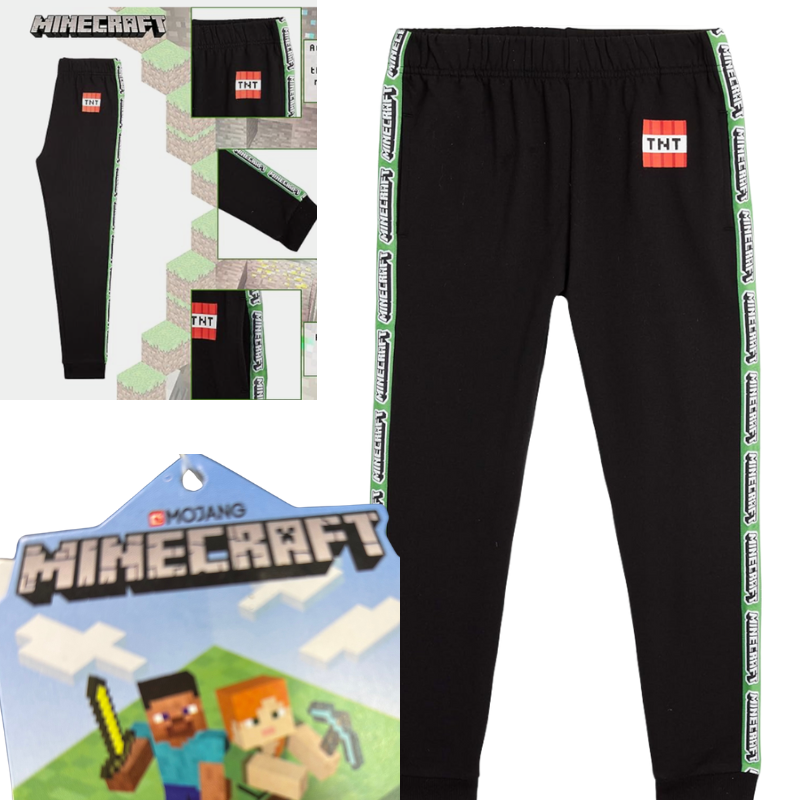 04-V4 BOYS MINECRAFT JOGGERS WITH SIDE DETAIL & POCKETS