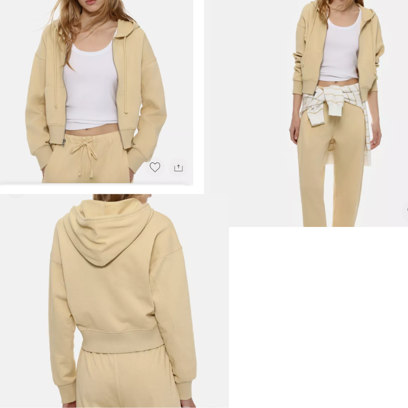 LF115 GIRLS EX STORE 2 PIECE HOODED TRACKSUIT SET - BEIGE