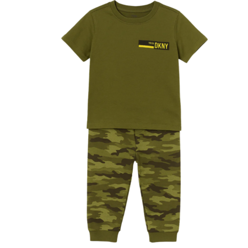 036 BOYS DESIGNER BRAND TWO PIECE CAMO SET