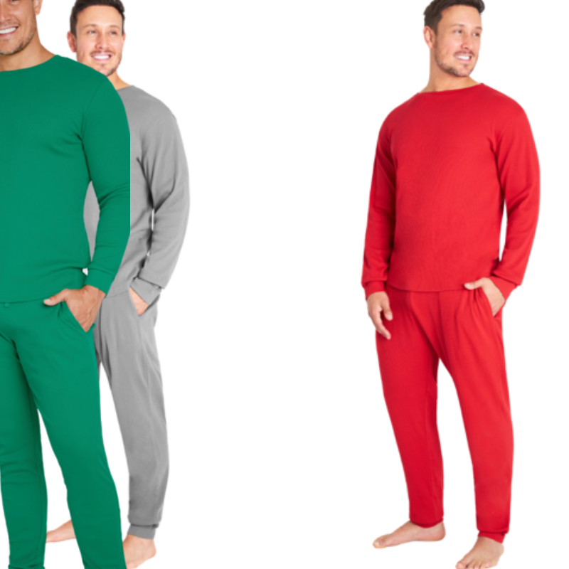 K003 MENS LONG RIBBED PJS ASSORTED COLORS