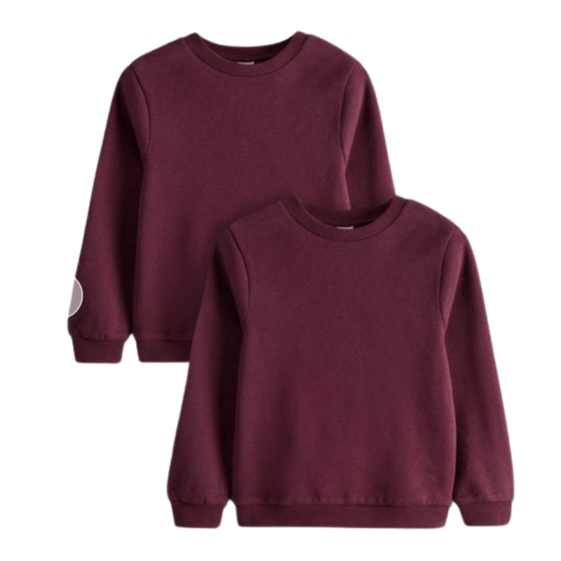 493 KIDS EX STORE 2 PACK SCHOOL SWEATSHIRTS - BURGANDY