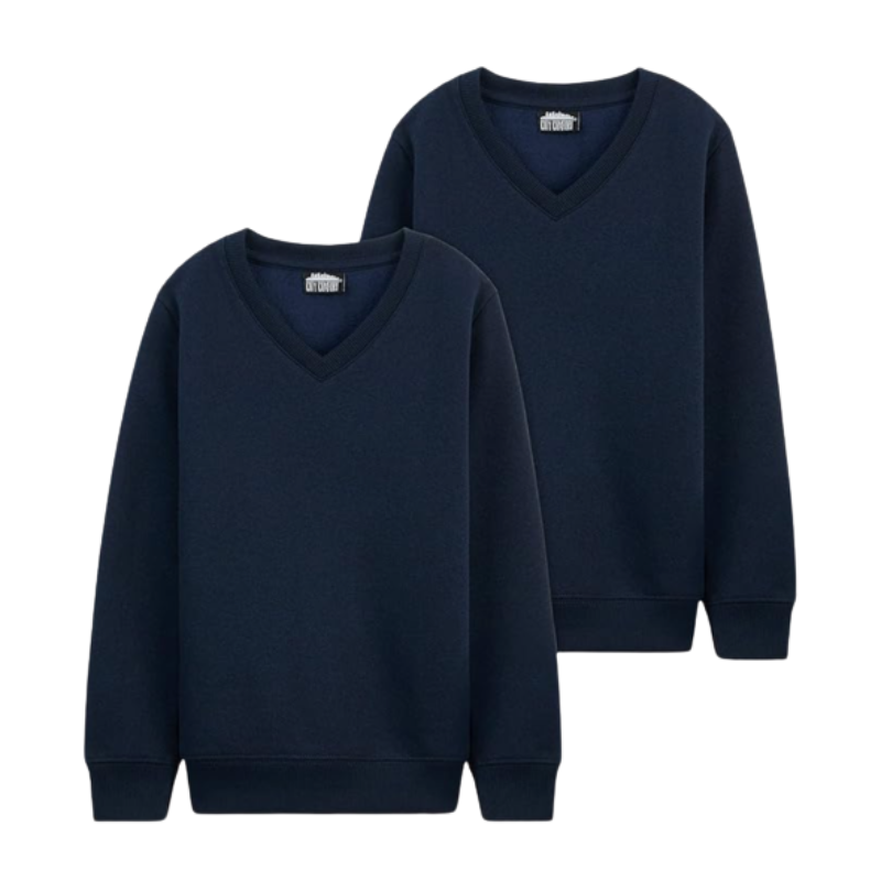 N005 NAVY BOYS 2 PACK VNECK SWEASHIRT SWEATER