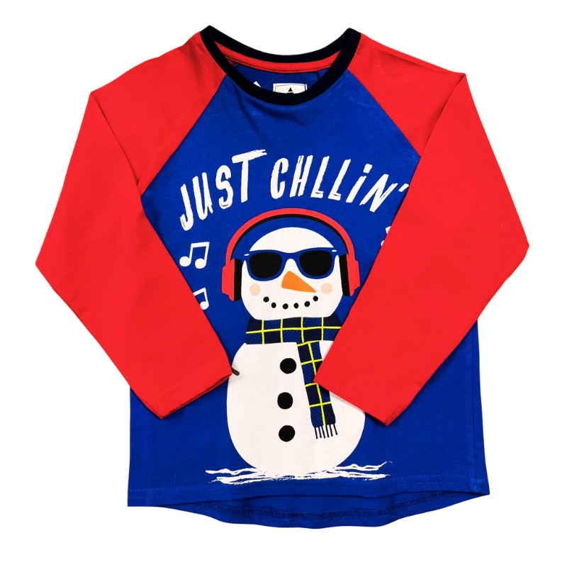 9662 BOYS EX STORE " JUST CHILLIN" CHRISTMAS TOP