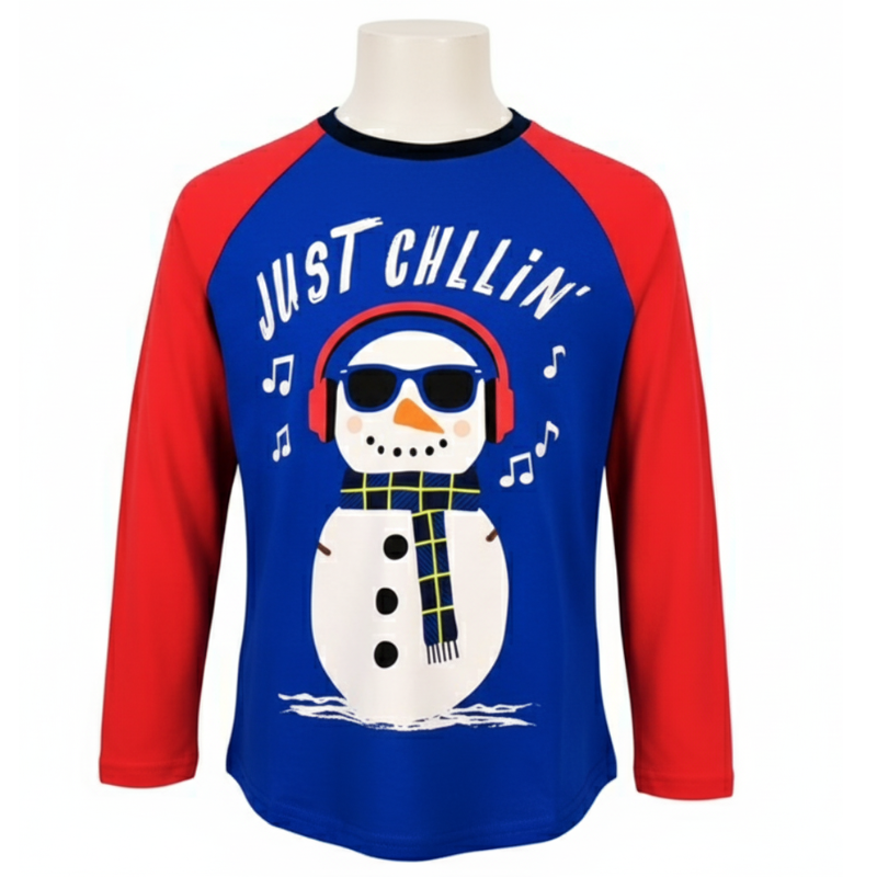 9662 BOYS EX STORE " JUST CHILLIN" CHRISTMAS TOP