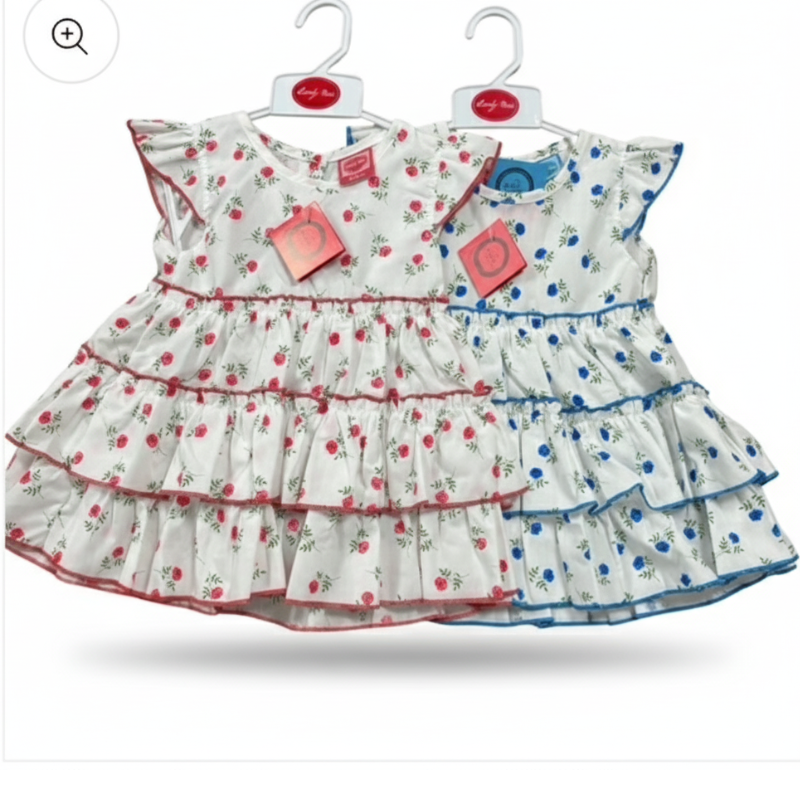 44 GIRLS LOVELY BIRD ROSE PRINT DRESSES