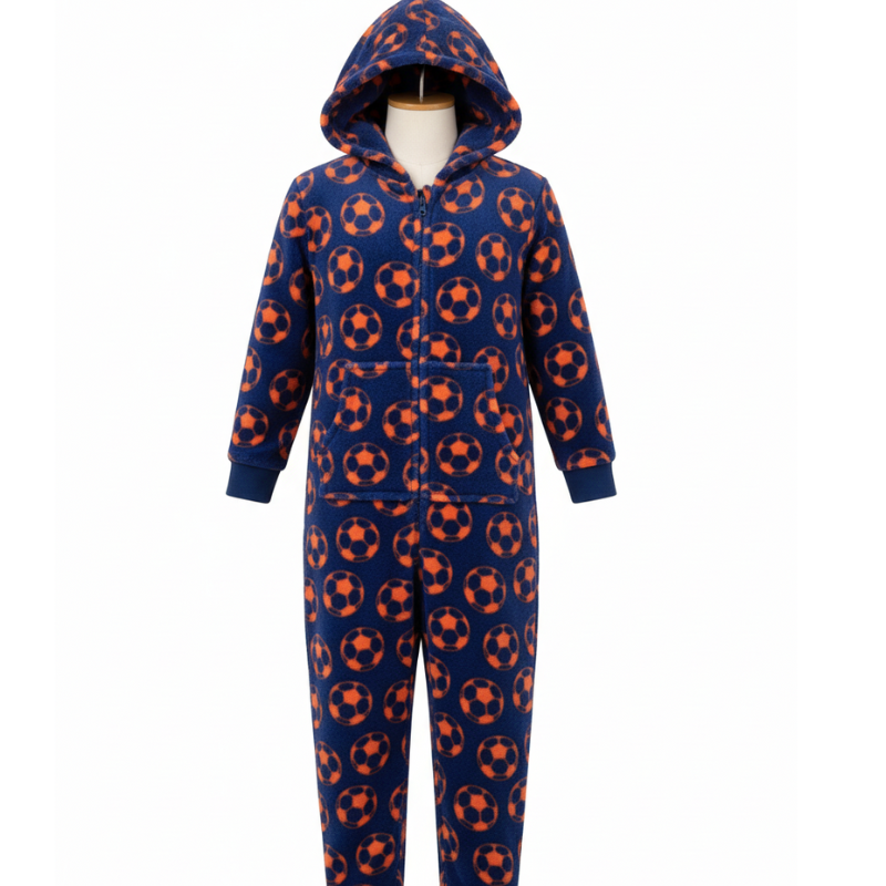 F42454 KIDS HOODED CUDDLE FLEECE FOOTBALL