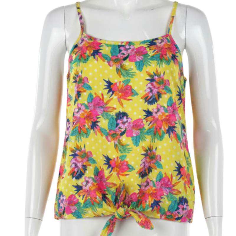 037 GIRLS EX STORE TIE FRONT CAMISOLE TOP