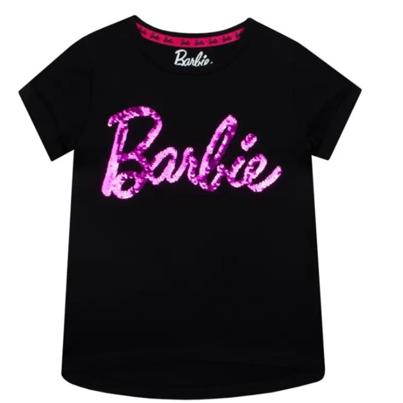 BA05 GIRLS LICENSE BARBIE REVERSABLE SEQUINED TEE