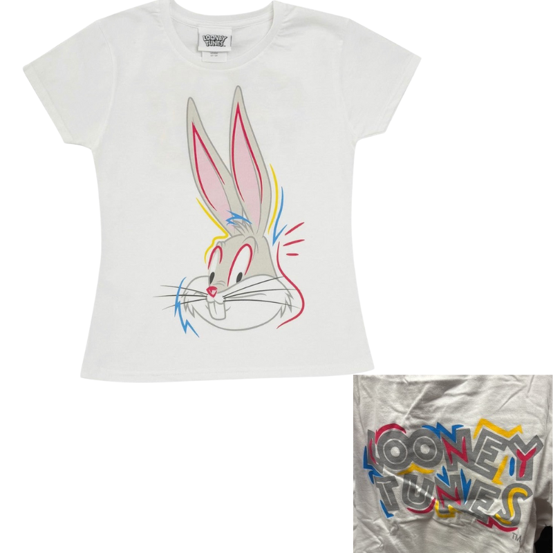 LT12 GIRLS LICENSE BUGS BUNNY TEE (PRINT ON BOTH SIDES)