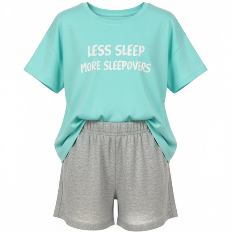 9159 GIRLS LESS SLEEP SHORTIE PJS (LARGE)