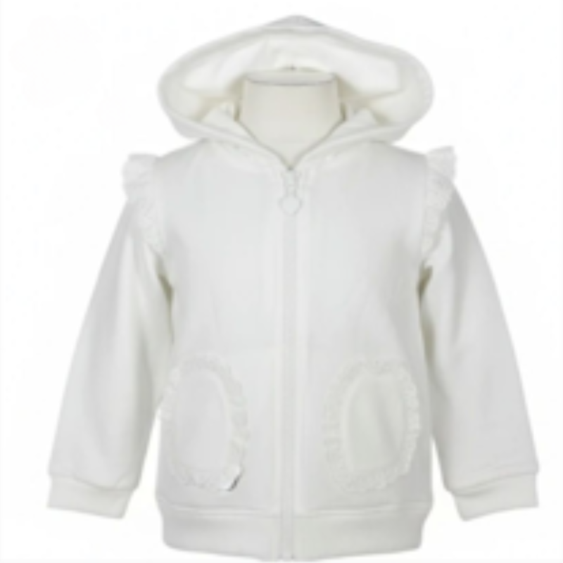 7323 BABY GIRL EX STORE LACE TRIM HOODY