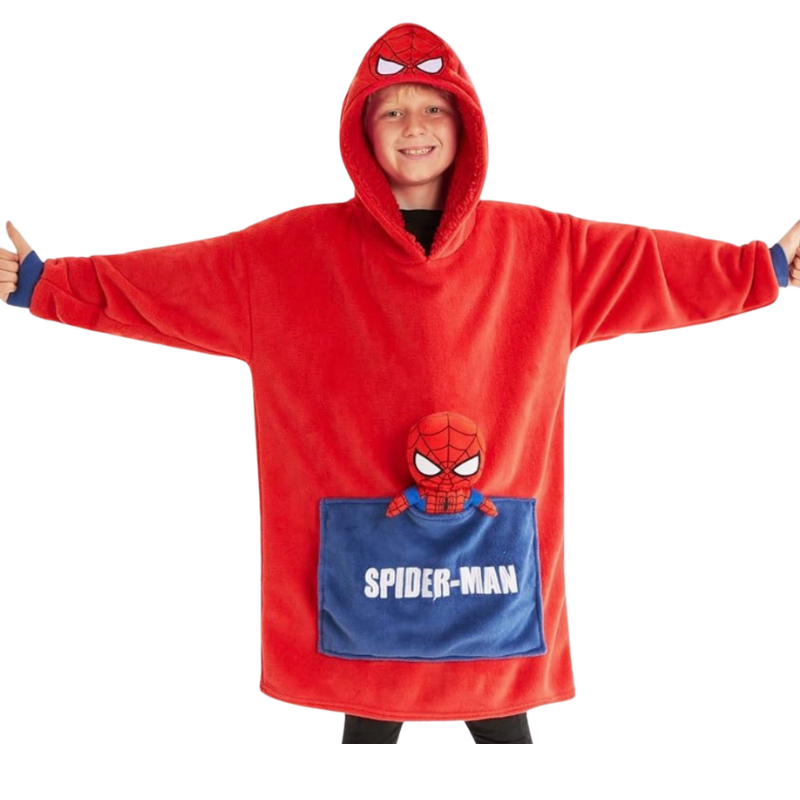 1844 KIDS LICENSE SPIDERMAN OVERSIZED HOODED BLANKET WITH PLUSHY