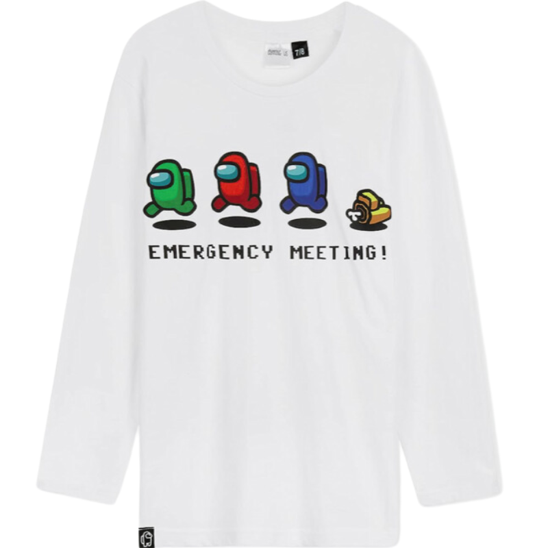 100120 AMONG US GAMING L/S TEE WHITE