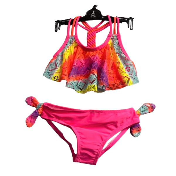 1426 GIRLS EX STORE CROCHET FLOUNCE BIKINI