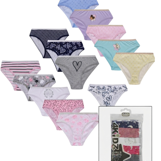 1019 GIRLS 5 PACK BRIEFS ASSORTMENT-PRINTS WILL VARY