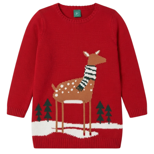 3635 GIRLS REINDEER XMAS JUMPER