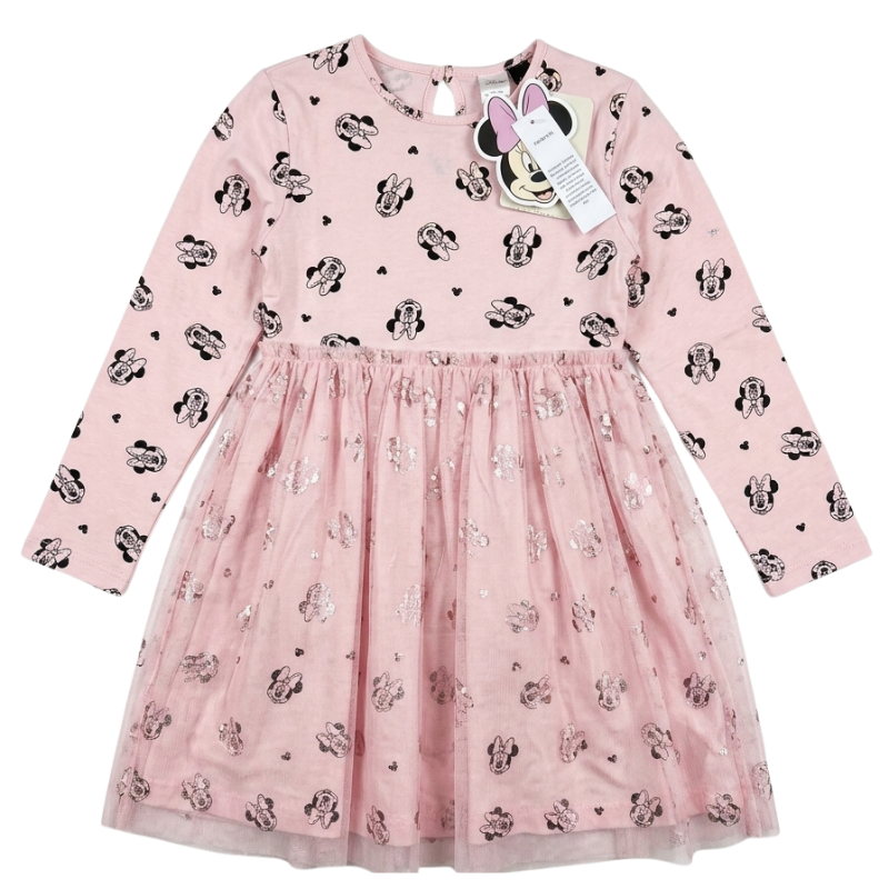 MM38  GIRLS LICENSE MINNIE DRESS WITH NET SKIRT