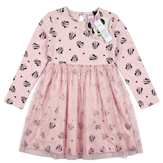 MM38  GIRLS LICENSE MINNIE DRESS WITH NET SKIRT