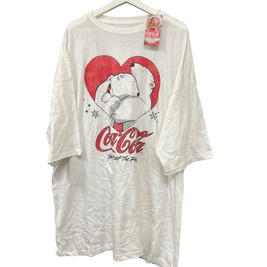 1759 ADULTS LICENCE COCA COLA  BEARS TEES- WHITE