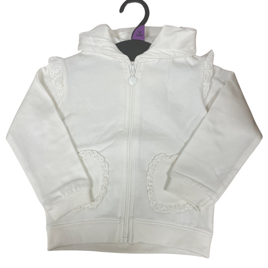 7323 GIRLS EX STORE LACE TRIM ZIP HOODY