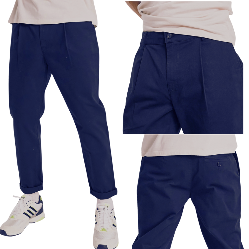 TM07 MENS BRAND TAPERED CHINOS NAVY
