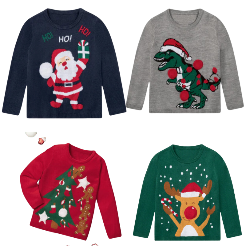CH650 KIDS 4 ASSORTED CHRISTMAS JUMPERS (OPTION A)