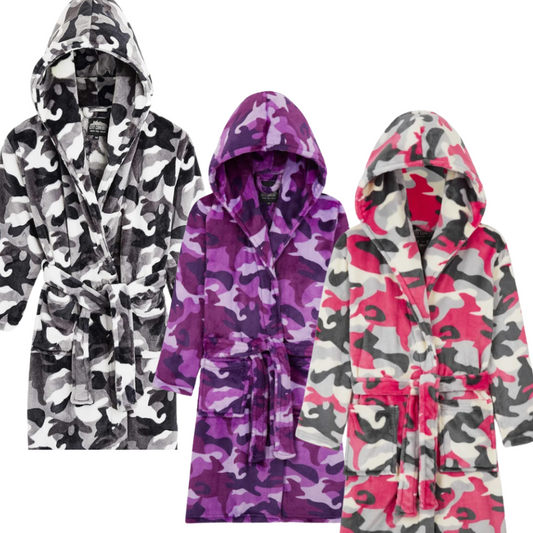 B104 KIDS ASSORTED CAMO DRESSING GOWNS