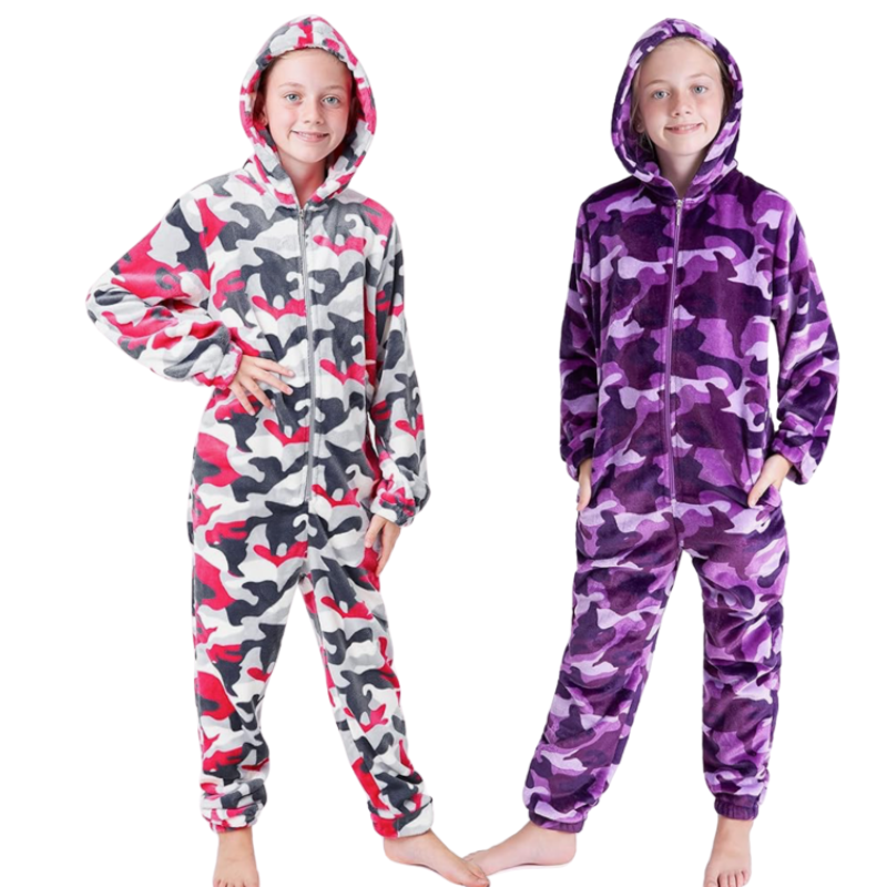 B102 KIDS CAMO ONESIES ASSORTED COLOURS