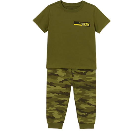 036 BOYS DESIGNER BRAND TWO PIECE CAMO SET