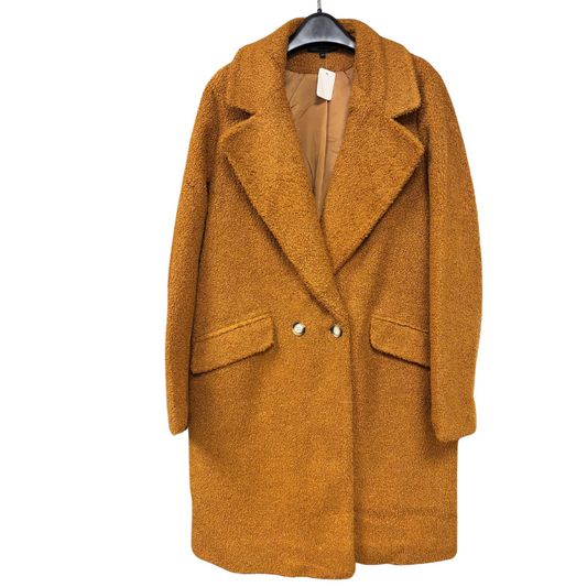 034 LADIES EX STORE TEXTURED DOUBLE BREASTED TEDDY COAT