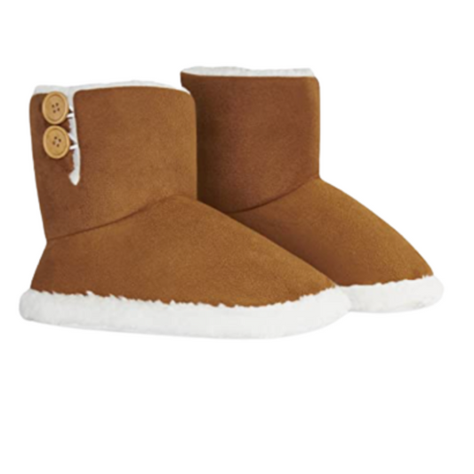 DLH8026 TAN LADIES DUNLOP SLIPPER BOOTS