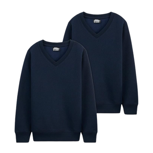 N005 NAVY BOYS 2 PACK VNECK SWEASHIRT SWEATER