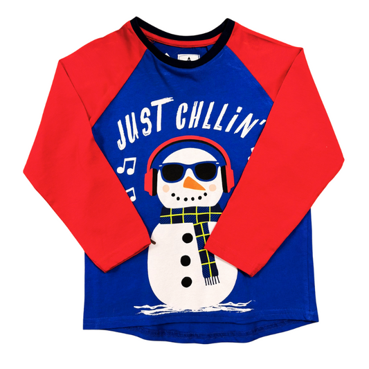 9662 BOYS EX STORE " JUST CHILLIN" CHRISTMAS TOP