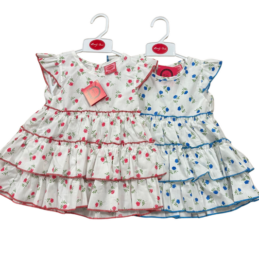 44 GIRLS LOVELY BIRD ROSE PRINT DRESSES