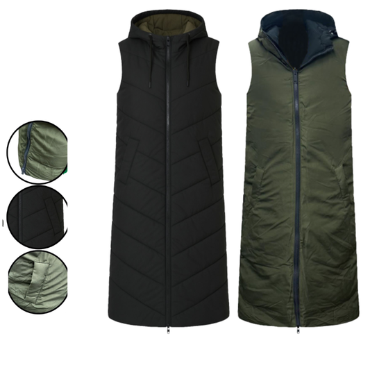 306 LADIES EX STORE REVERSABLE PADDED S/LESS COAT  POCKETS & SIDE ZIPS