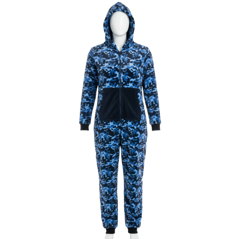 F62468 KIDS HOODED CUDDLE FLEECE NAVY CAMOFLAGE