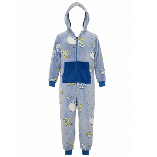 F62464 KIDS HOODED  CUDDLE FLEECE GLOW SPACE
