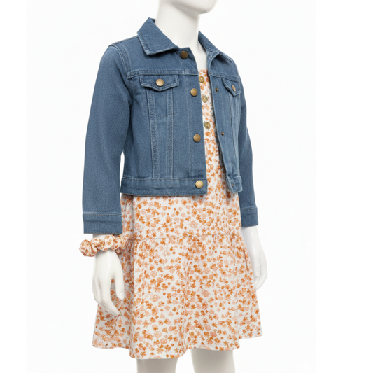 499 GIRLS 3 PIECE DRESS SET SUN SIZES 7-12