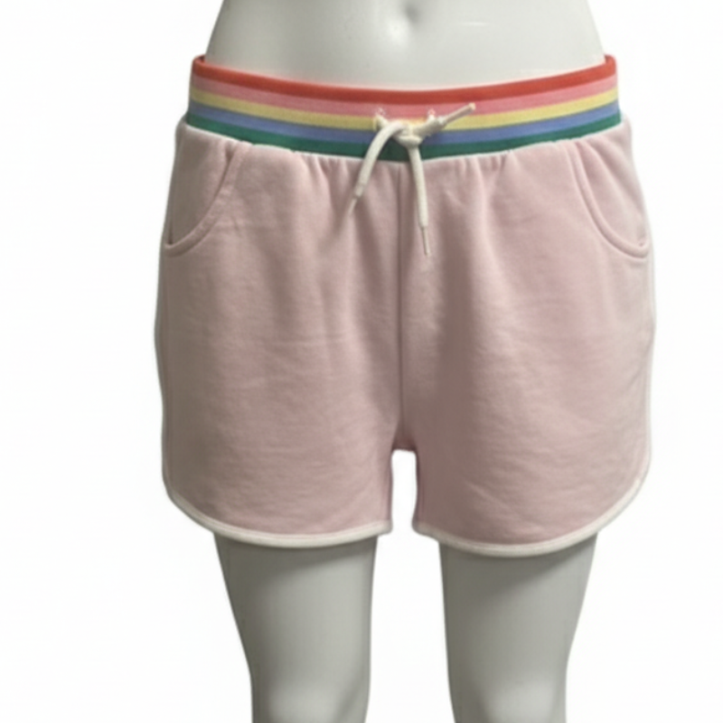 6952 GIRLS EX STORE RAINBOW WAIST FLEECE SHORTS