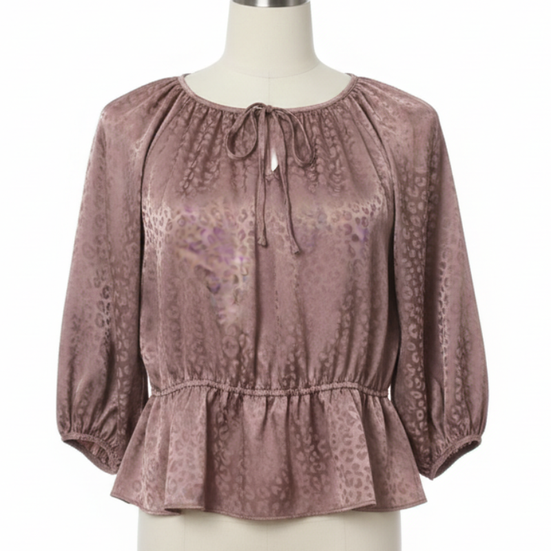 9169 LADIES EX STORE PLUM TIE BACK BLOUSE