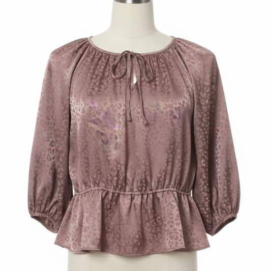 9169 LADIES EX STORE PLUM TIE BACK BLOUSE