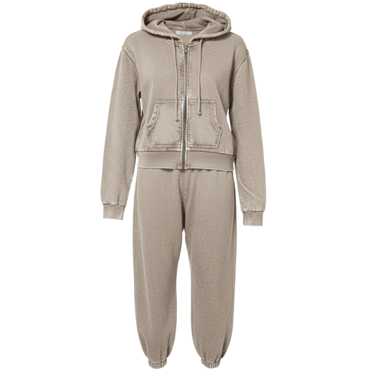 790 GIRLS EX STORE WASHED HOODY & JOGGERS SET - STONE