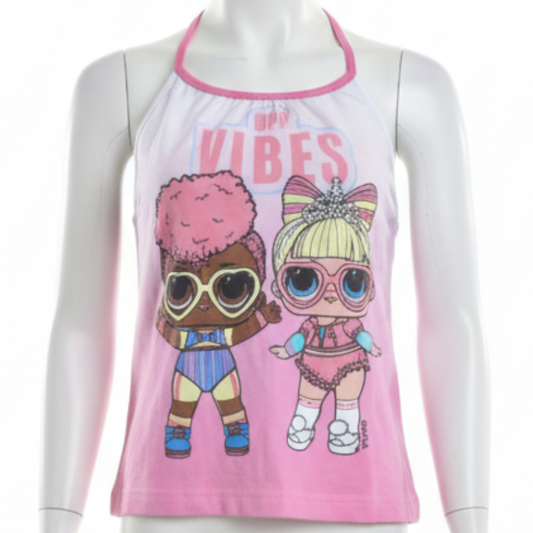 7243 GIRLS LICENSE LOL PINK VEST TOP