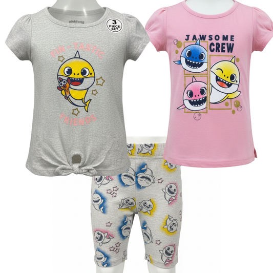 1789 GIRLS LICENCE  BABY SHARK 3 PIECE SET