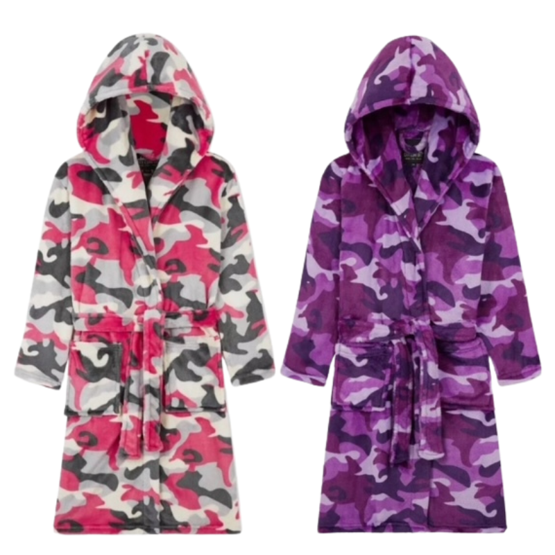 B104 KIDS ASSORTED CAMO DRESSING GOWNS