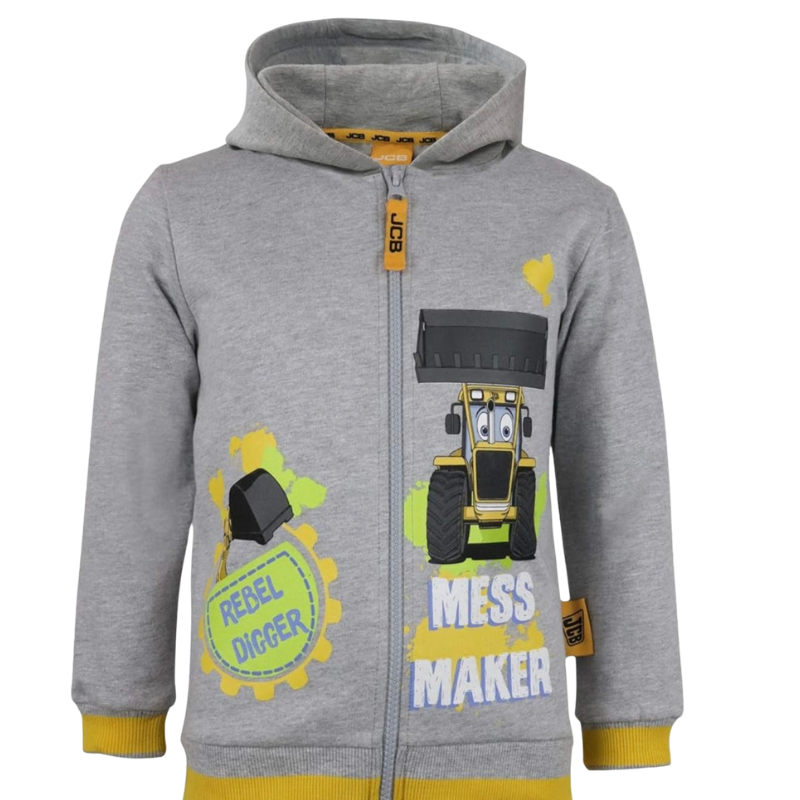 JCB01 KIDS OFFICIAL LICENSE JCB FLEECE LINED HOODY